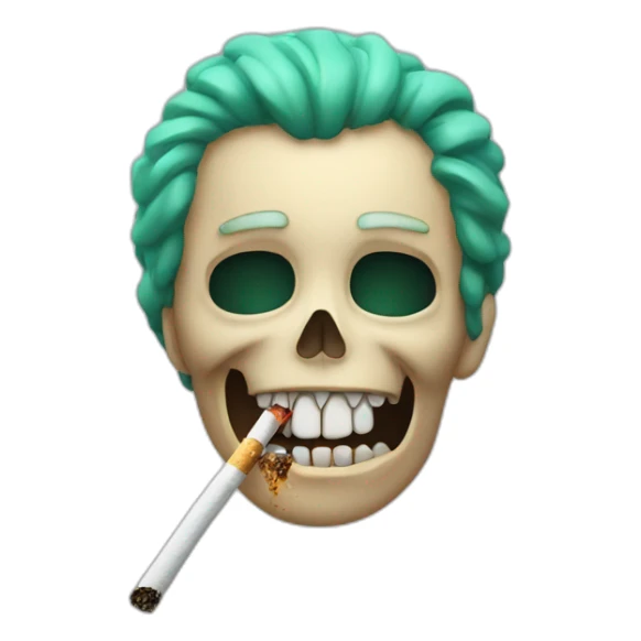 dead with cigarette in teeth sticker