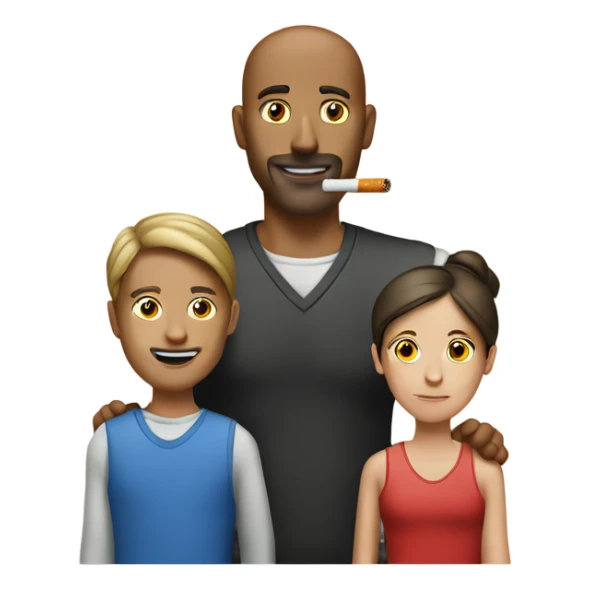 cigarette but as a man with wife and kids  sticker