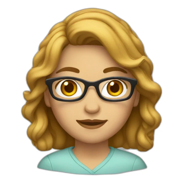 Crear emoji de mujer castaña, lentes sticker