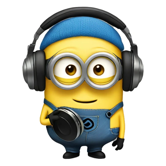 minion listening to music sticker
