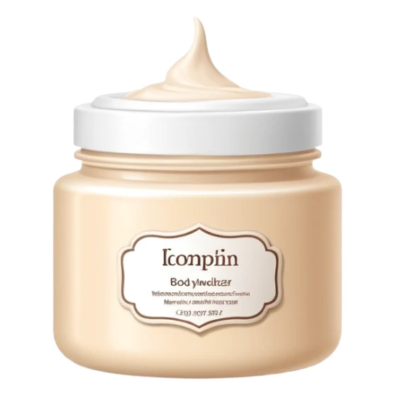Body moisturizer cream pot with label beige  sticker