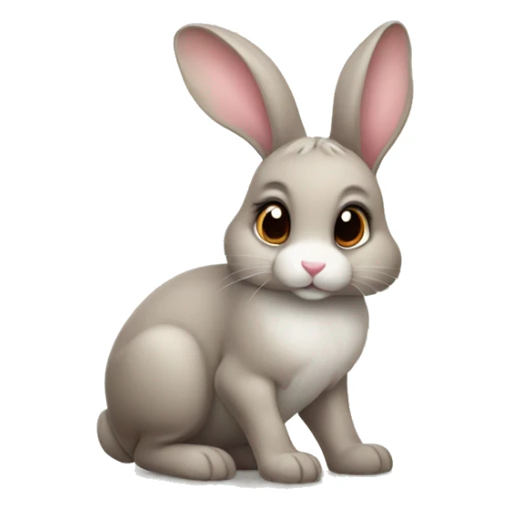 cute little doe eyed bunny rabbit with a heart on paws sticker