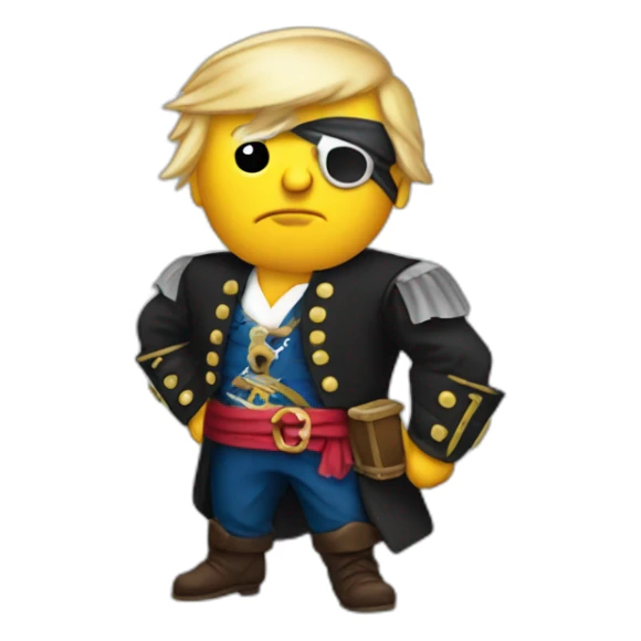 trump as a pirate with bald eagle on his shoulder sticker