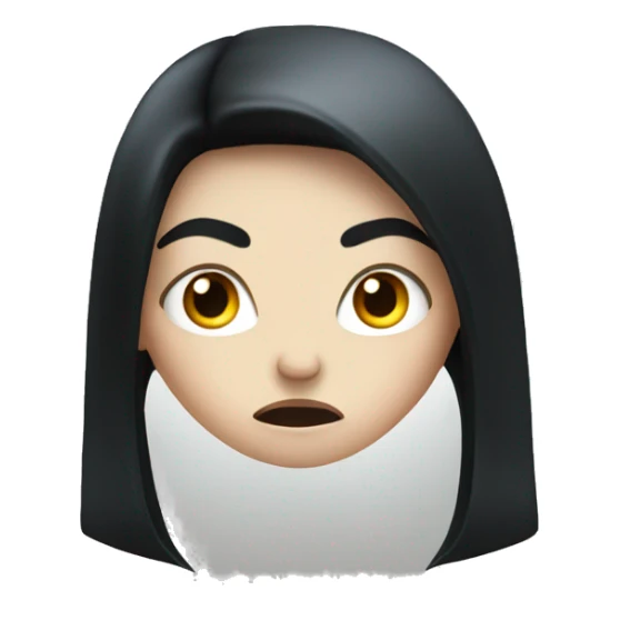 Angry pale girl with very long black hair  sticker