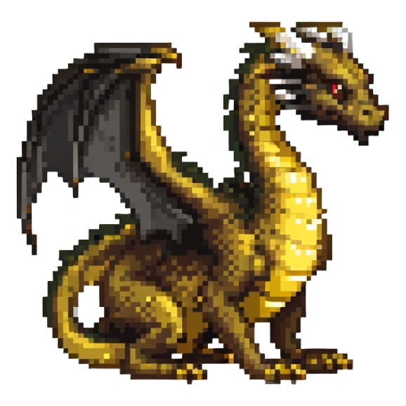 Dragon with gold and black color scheme sticker