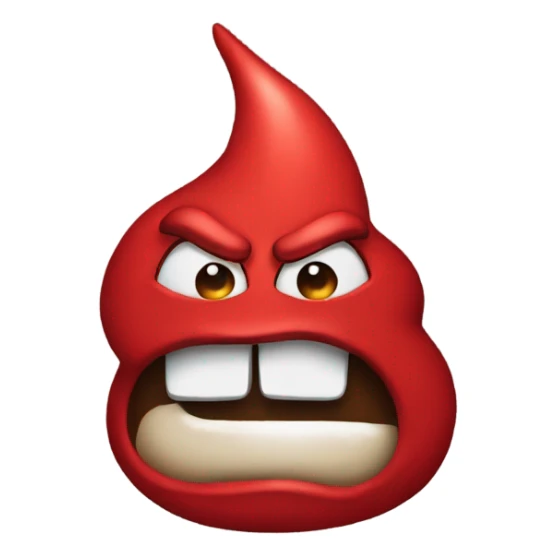 Poop emoji but red and angry sticker