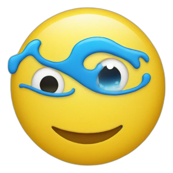 one yellow emoji with a lot of blue sticker