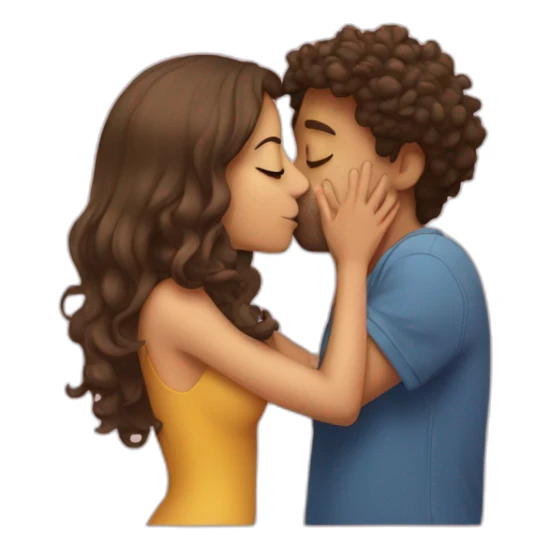 a girl kissing his boyfriend sticker