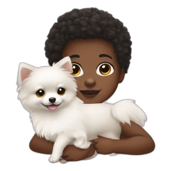black baby with a white pomerania sticker