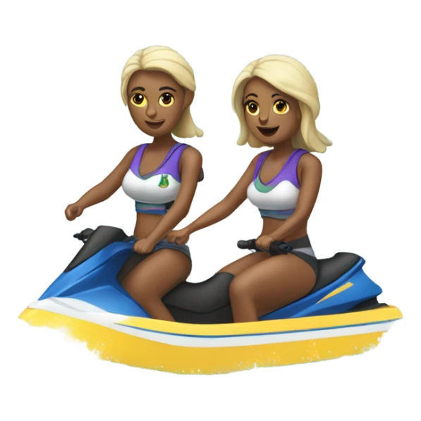 Twin bitchies hoppin off a jetski sticker