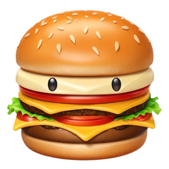 3D emoji of a bitten burger, first bite achievement, cute and modern, soft lighting, glossy, isolated, no background, mobile app icon
 sticker