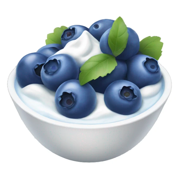 Blueberries in a bowl filled with yogurt sticker