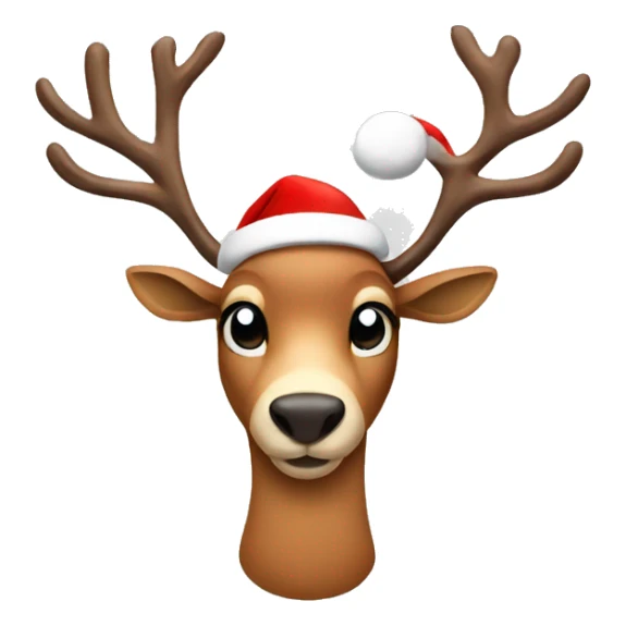 Reindeer wearing Santa clause hat sticker