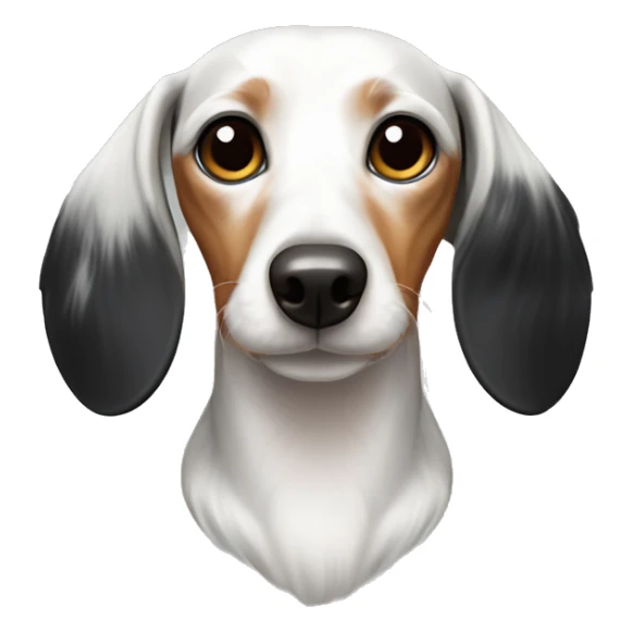 white and black dachshund with bow on head sticker