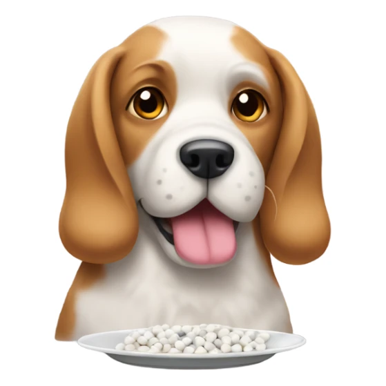 dog with plate of pills sticker