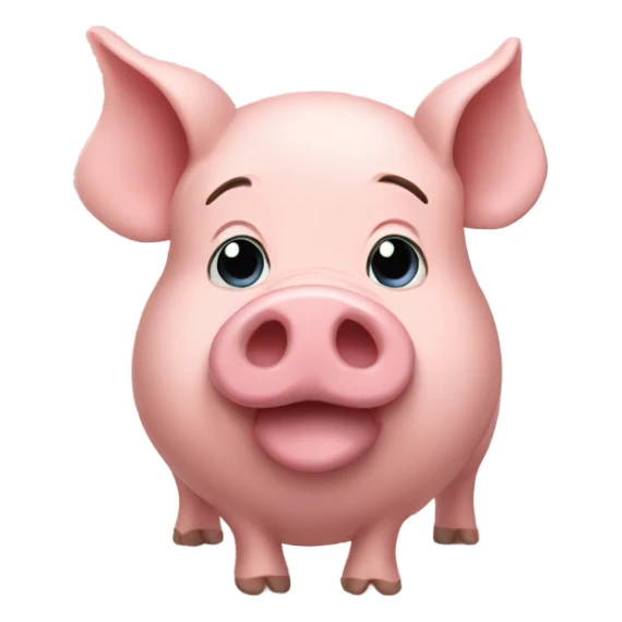 Pig with curly long hair sticker