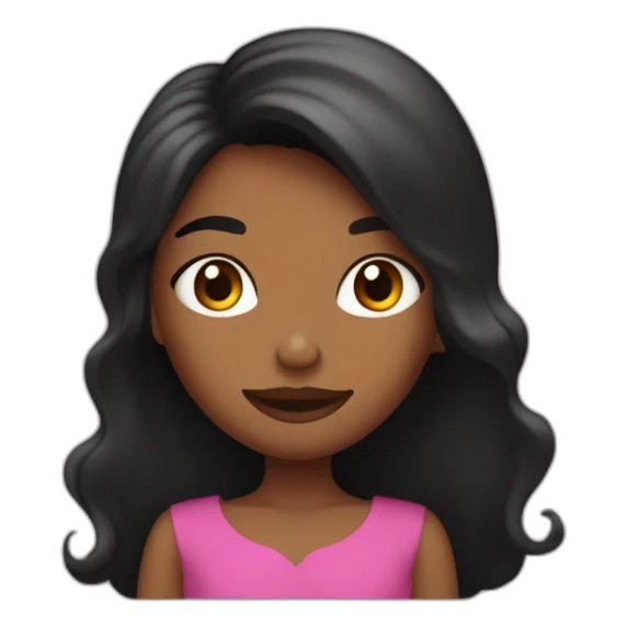 mujer con pelo negro y pestañas y uñas largas dando un corazón sticker