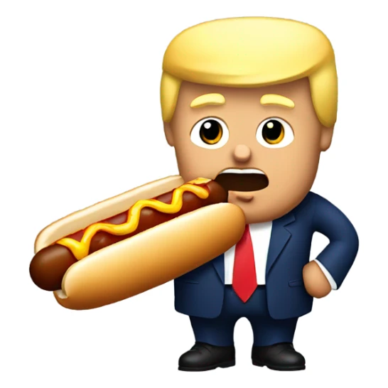 Trump eating a hot dog sticker