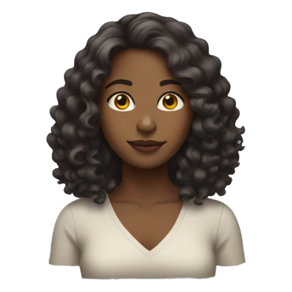 slightly dark-skinned woman with shoulder-length curly hair sticker