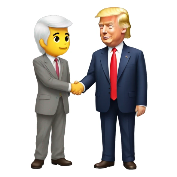 Donald trump handshaking omori sticker