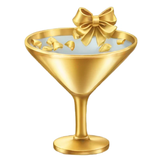 gold martini glass with tiny gold bows sticker