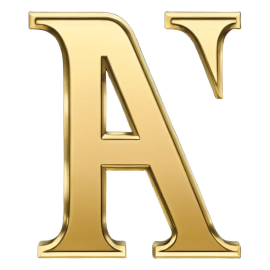 letter H in black and gold sticker