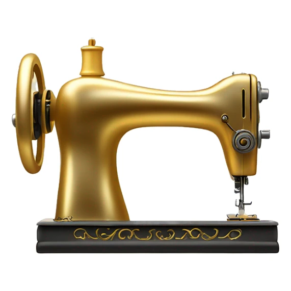 Gold King's Favorite Sewing Machine with a golden mannequin  as if it glows like a personal gift from God sticker