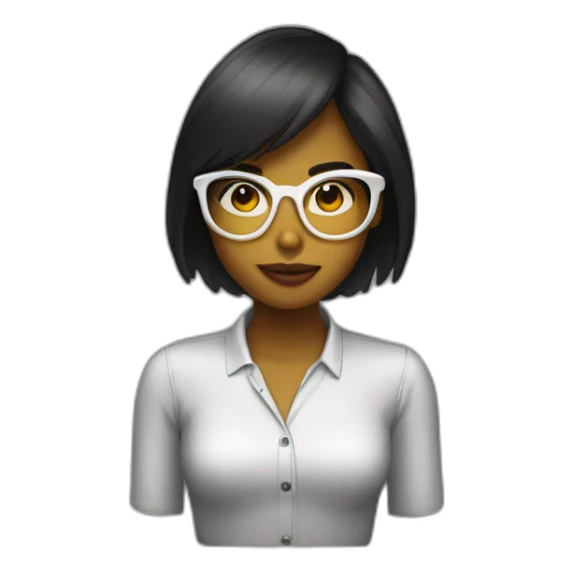 CHICA PELO NEGRO Y GAFAS sticker