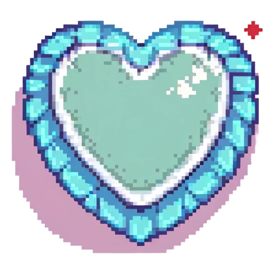 pixelated heart icon, game life, sharp edges, simple color palette, modern icon style sticker