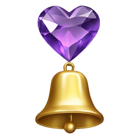Heart bell shaped crystal sticker