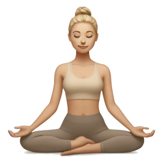 White Girl doing yoga in beige tones  sticker
