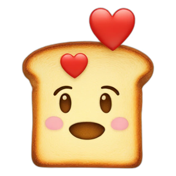 Toast with heart sticker
