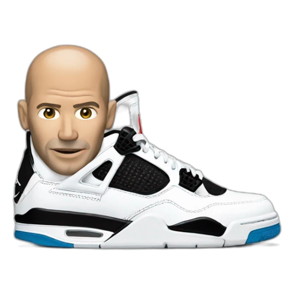 zidane head with jordan 4 sneakers on his face sticker