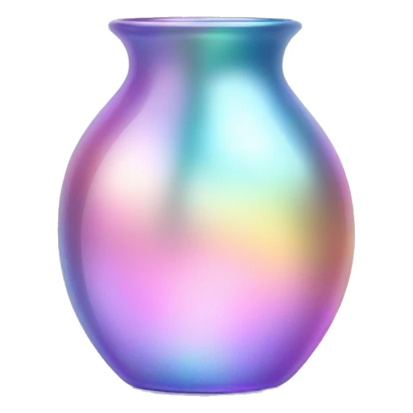 Sparkly glossy Pastel iridescent glass vase pot sticker