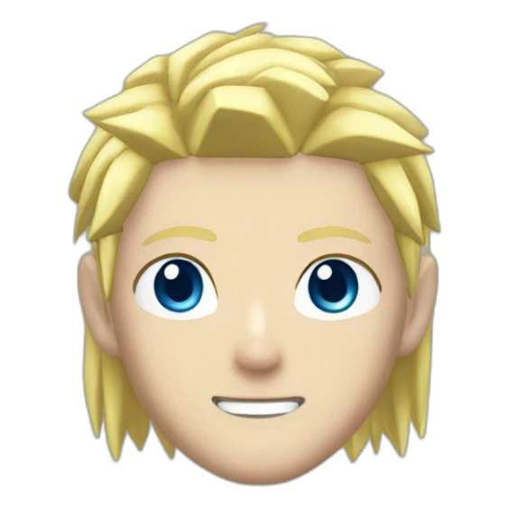 Naruto blonde hair with blue eyes sticker