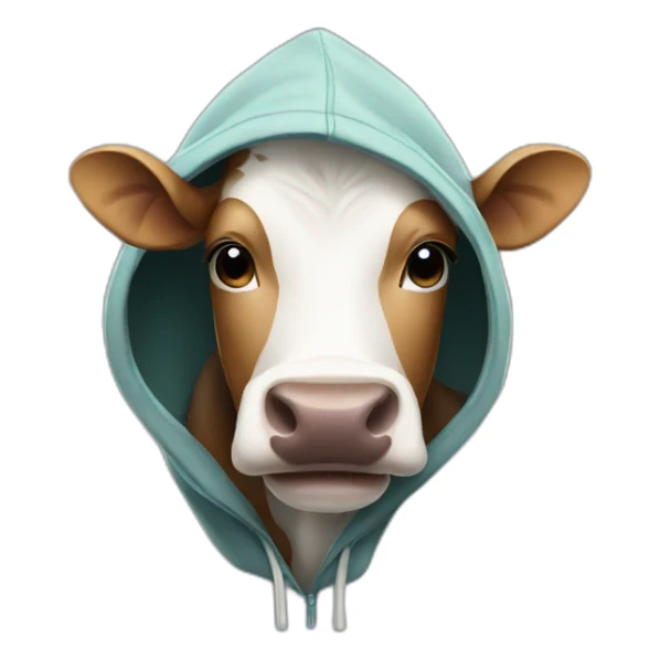 Cow wearing hoodie sticker