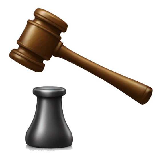 An auctioneer holding a hammer with the statement written below it "Sold to the highest bidder!" sticker