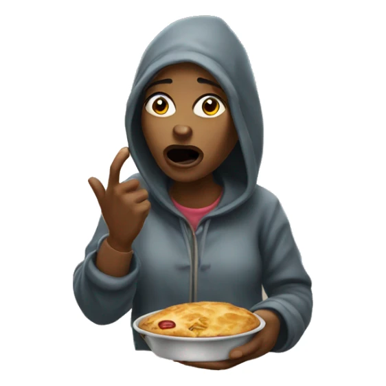 homeless woman asking for food sticker