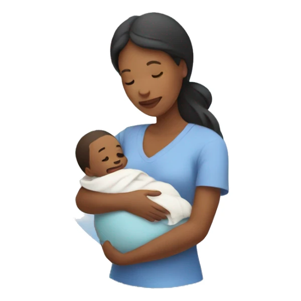 Mom holding newborn baby sticker