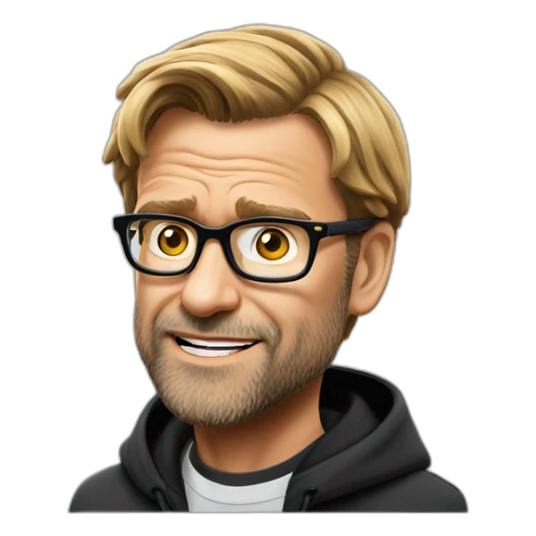 Klopp is nervous in a black hudie sticker