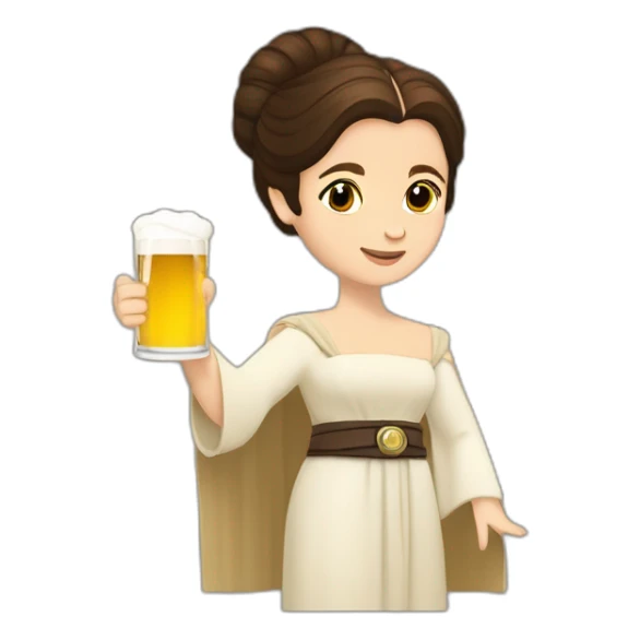 princesa leia con una jarra de cerveza sticker