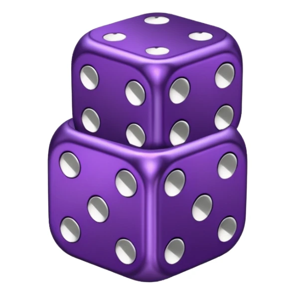 dark purple metallic dice, hearts instead of dots sticker