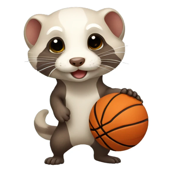Ferret playing basketball sticker