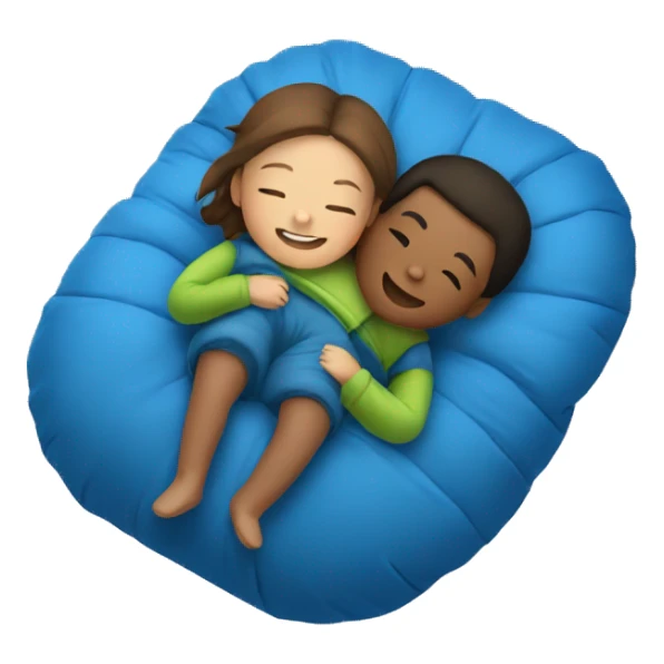 a girl and a boy cuddling in a single sleeping bag together  sticker