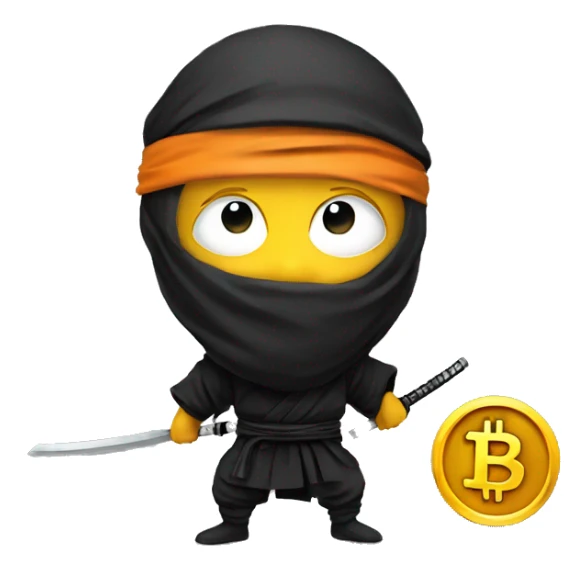 ninja instead of eyes bitcoin logo sticker