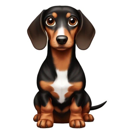 Three colored dachshund with brown, dark brown and white sticker