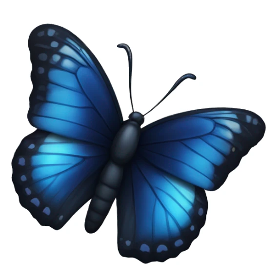 a black and dark blue butterfly sticker