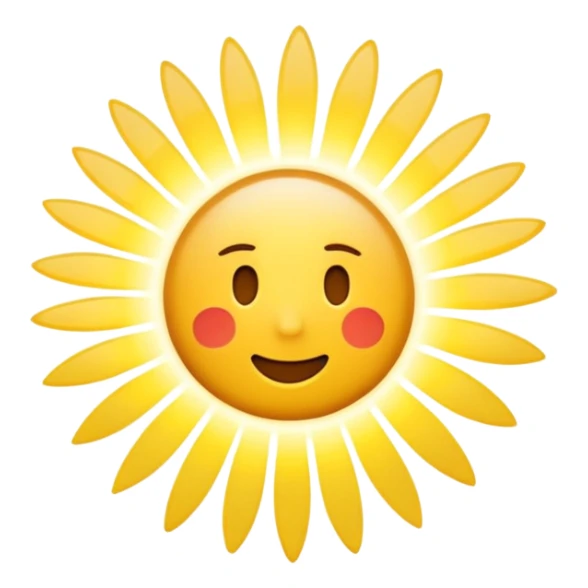 iOS-style 3D emoji: bright radial burst of light from center, white core fading to yellow, surrounded by dynamic motion streaks, soft glow, no text, no faces sticker