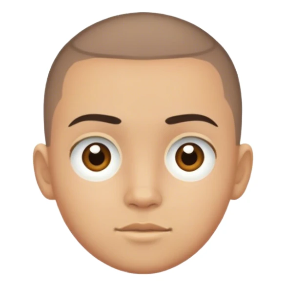 light mexican boy with brown eyes, round face, and a buzzcut hair sticker