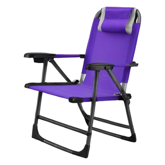 Realistic purple camping folding chair isolated.  sticker